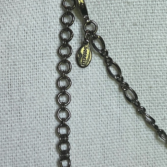 Designer Sorrelli Metal Mesh Swarovski Crystal antique Silver tone necklace - Picture 10 of 10